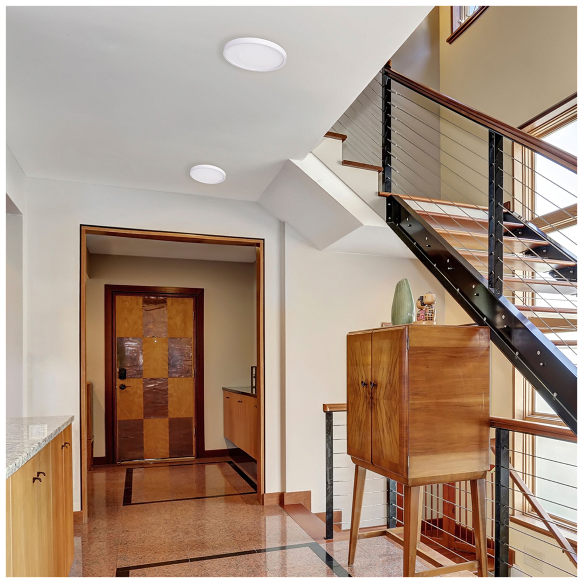 Image 3 Edge Round 24" Wide Black LED Flush Mount 1-10V Dimmer Compatible more views