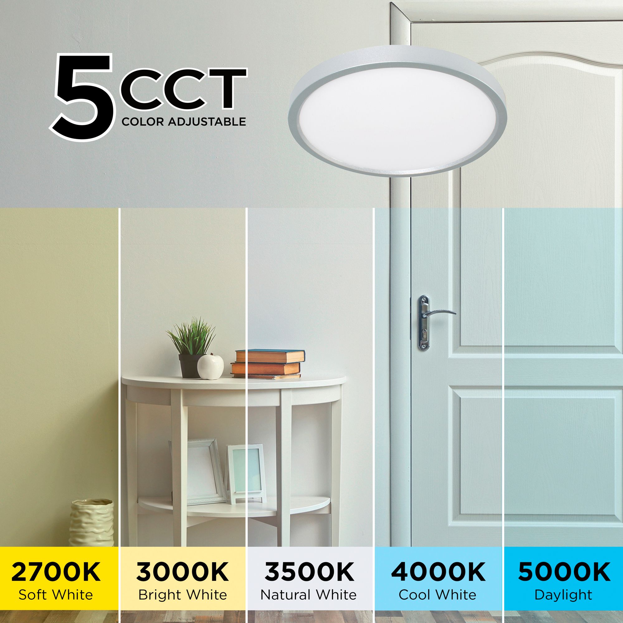 Image 4 Edge Round 24" Wide Satin Nickel LED Flush Mount more views