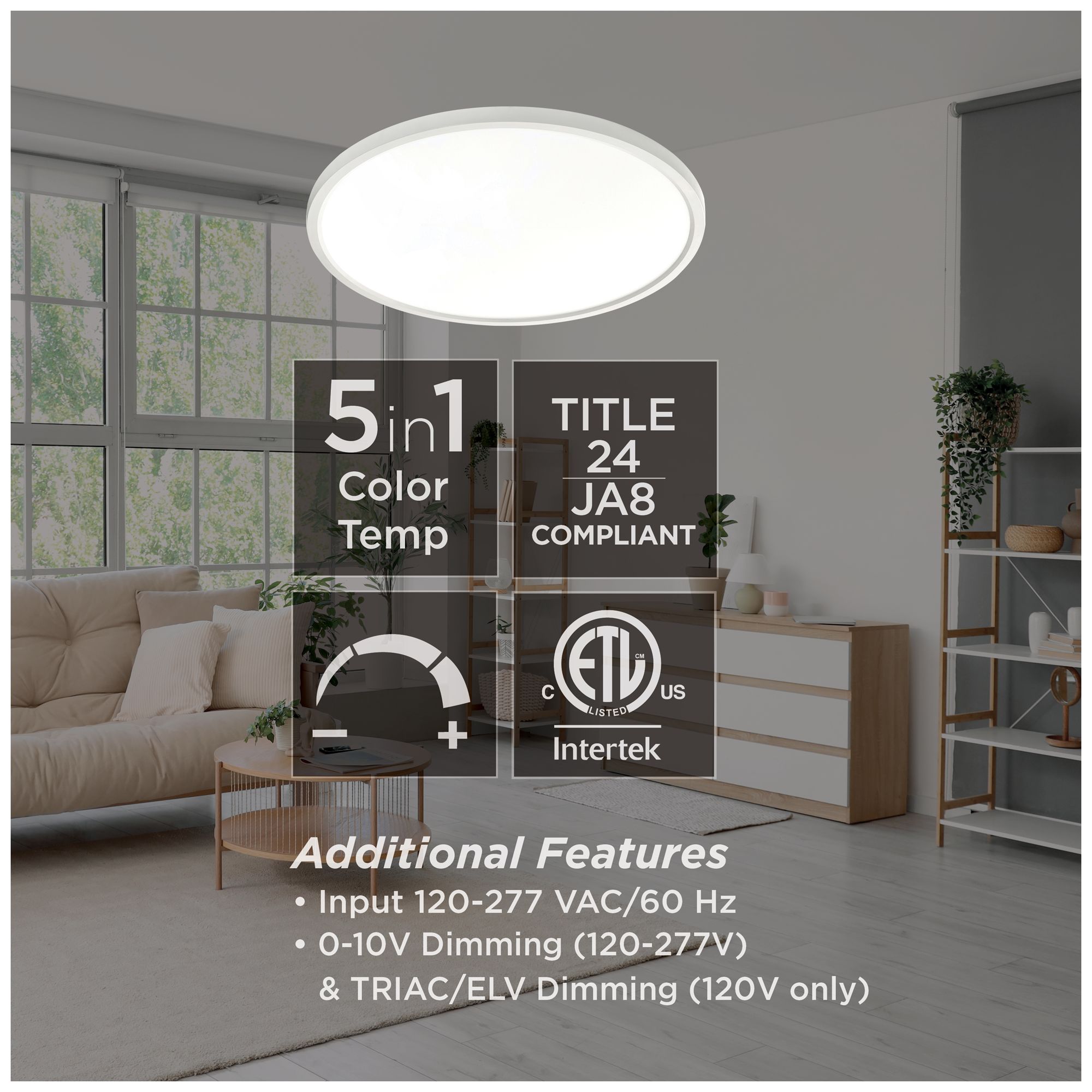Thumbnail4 of Edge Round 8" Wide Black LED Flush Mount 1-10V Dimmer Compatible more views