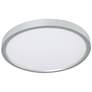 1_Edge Round Large 16"W Satin Nickel LED Ceiling Light w/ White Acrylic Shade