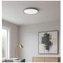 2_Edge Round Large 16"W Satin Nickel LED Ceiling Light w/ White Acrylic Shade more views
