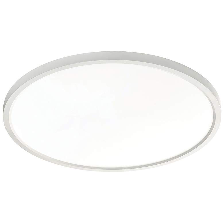 Image 1 Edge Round Large 16" Wide White LED Ceiling Light with White Acrylic Shade
