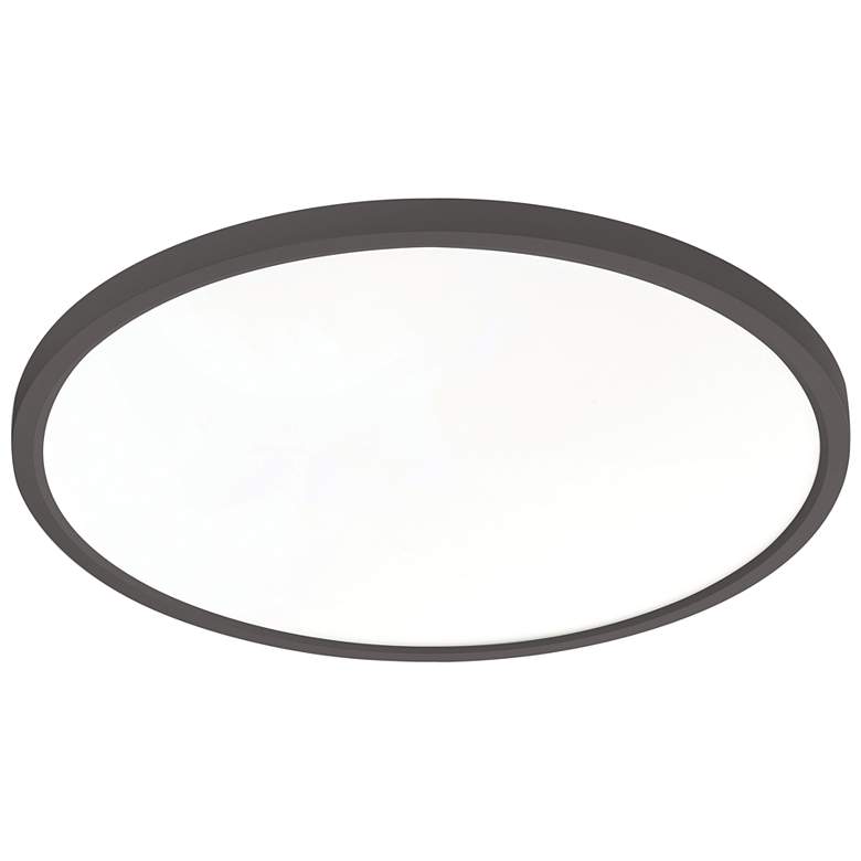 Image 1 Edge Round Large 24" Wide Black LED Ceiling Light with White Acrylic Shade