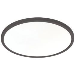 Edge Round Large 24" Wide Black LED Ceiling Light with White Acrylic Shade