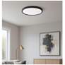 2_Edge Round Large 24" Wide Black LED Ceiling Light with White Acrylic Shade more views