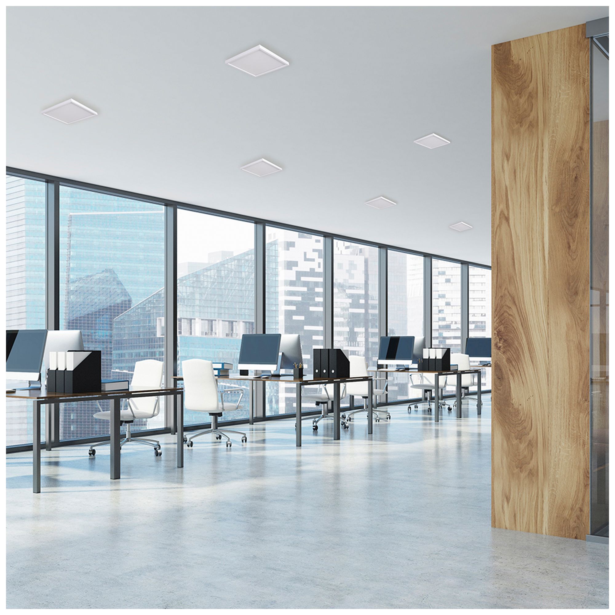 Image 2 Edge Square 6.3" Wide White LED Flush Mount more views