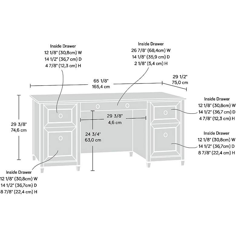 Image 5 Edge Water 65 1/4" Wide Estate Black 5-Drawer Executive Desk more views