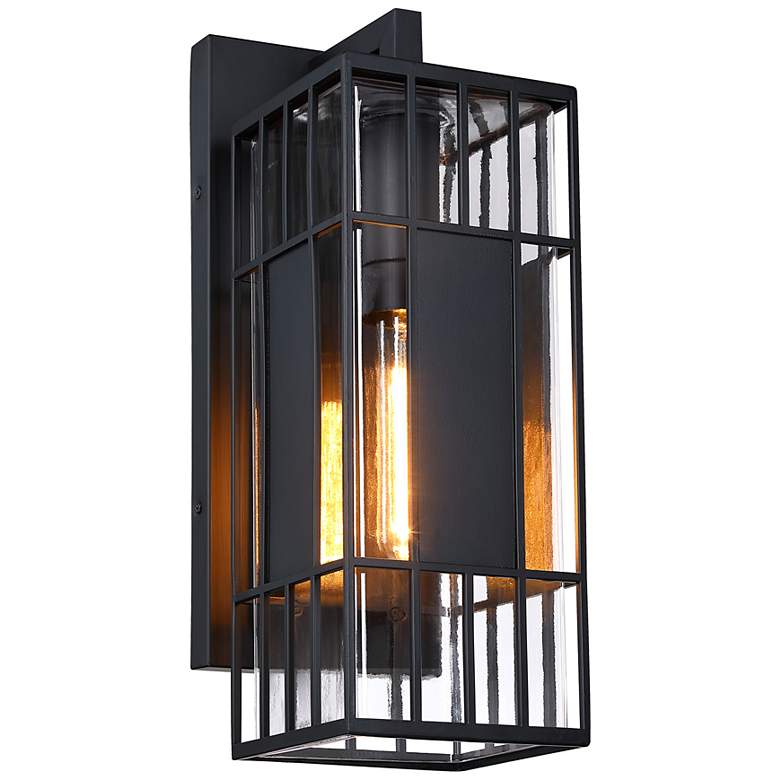 Image 2 Edgehill 6.5 in. 1-Light Black Outdoor Wall Sconce Light for Porches