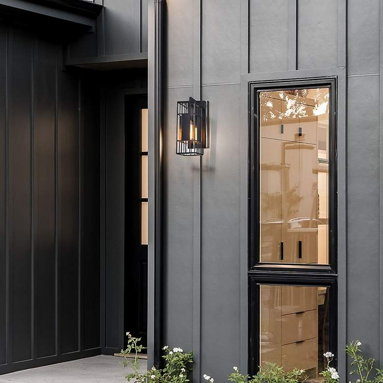 Image 4 Edgehill 6.5 in. 1-Light Black Outdoor Wall Sconce Light for Porches more views