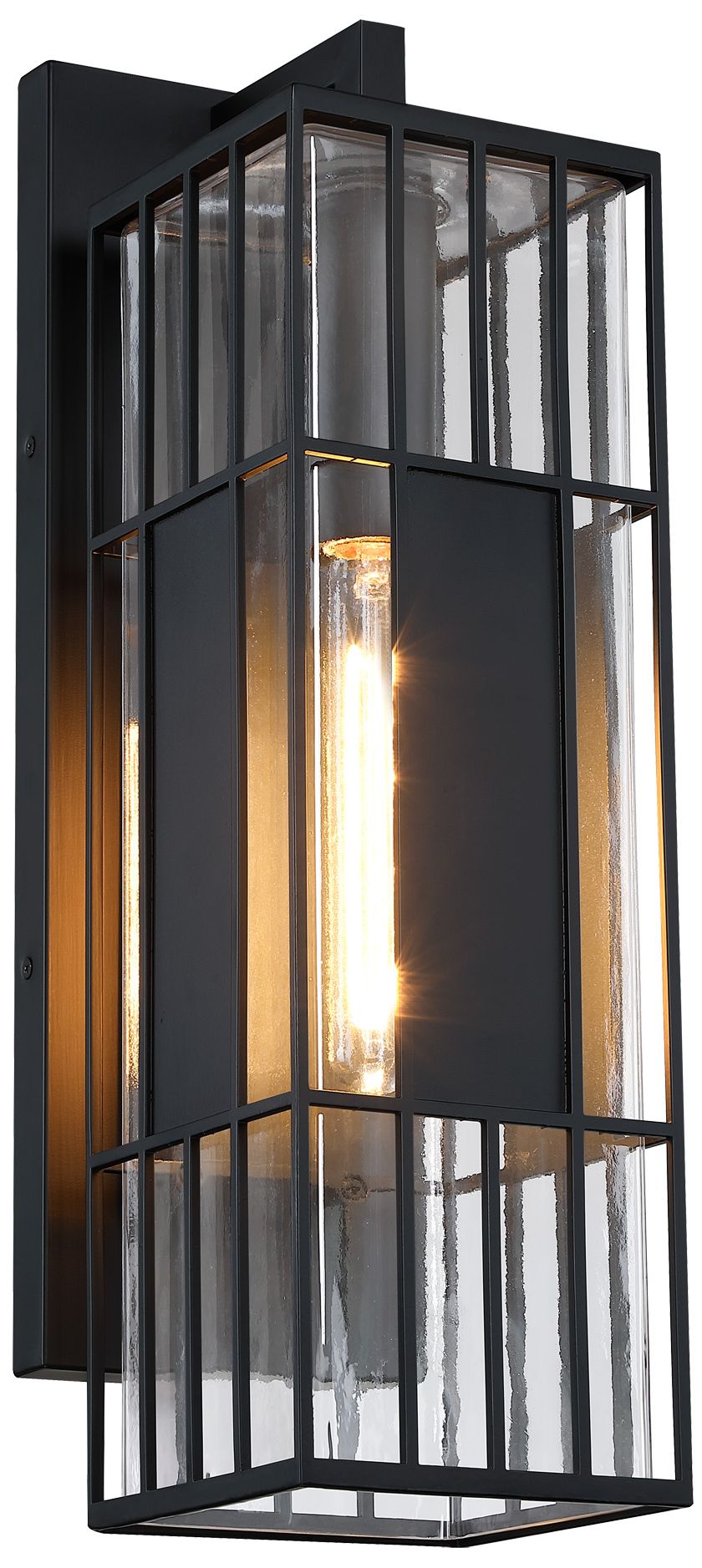 Image 2 Edgehill 6.5 in. 1-Light Black Outdoor Wall Sconce Light for Porches