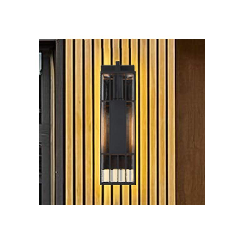 Image 1 Edgehill 6.5 in. 1-Light Black Outdoor Wall Sconce Light for Porches