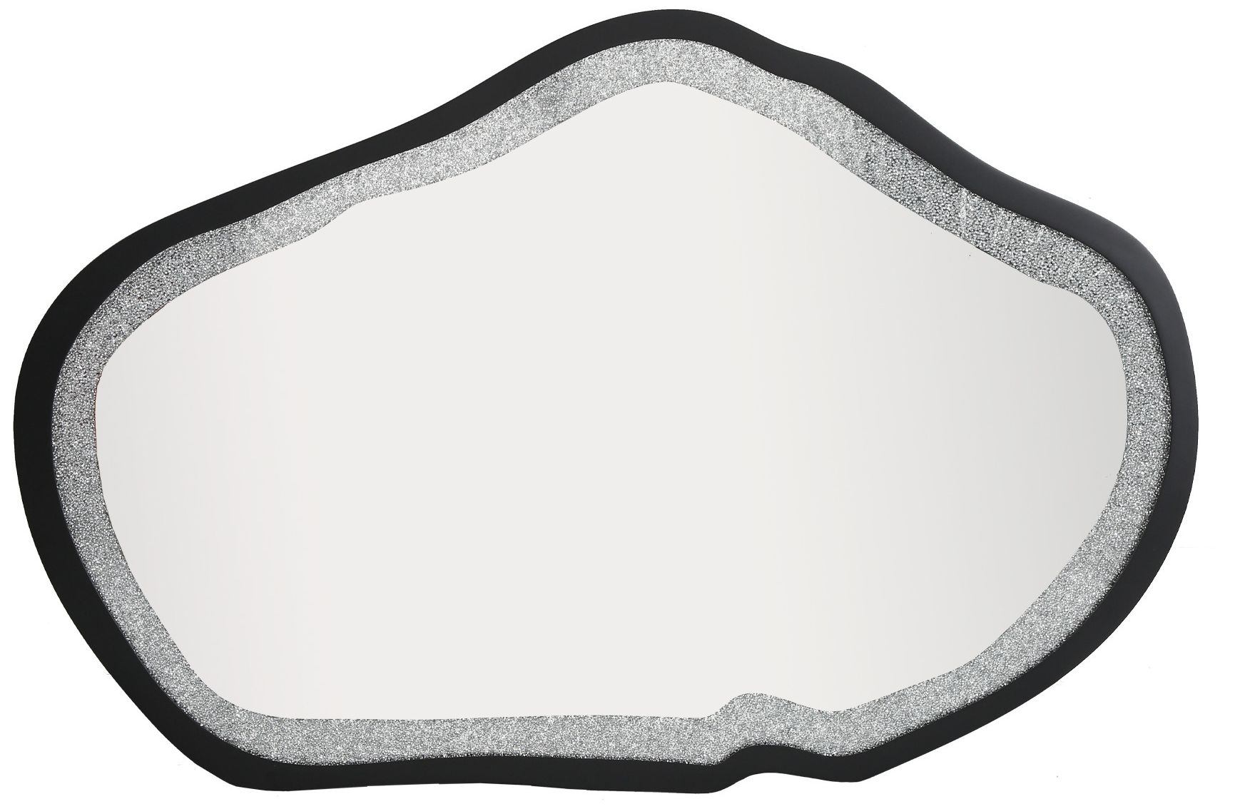 Image 3 Edgelux 31.9" x 47.2" Black Silver Diamond Decorative Irregular Wall Mirror more views
