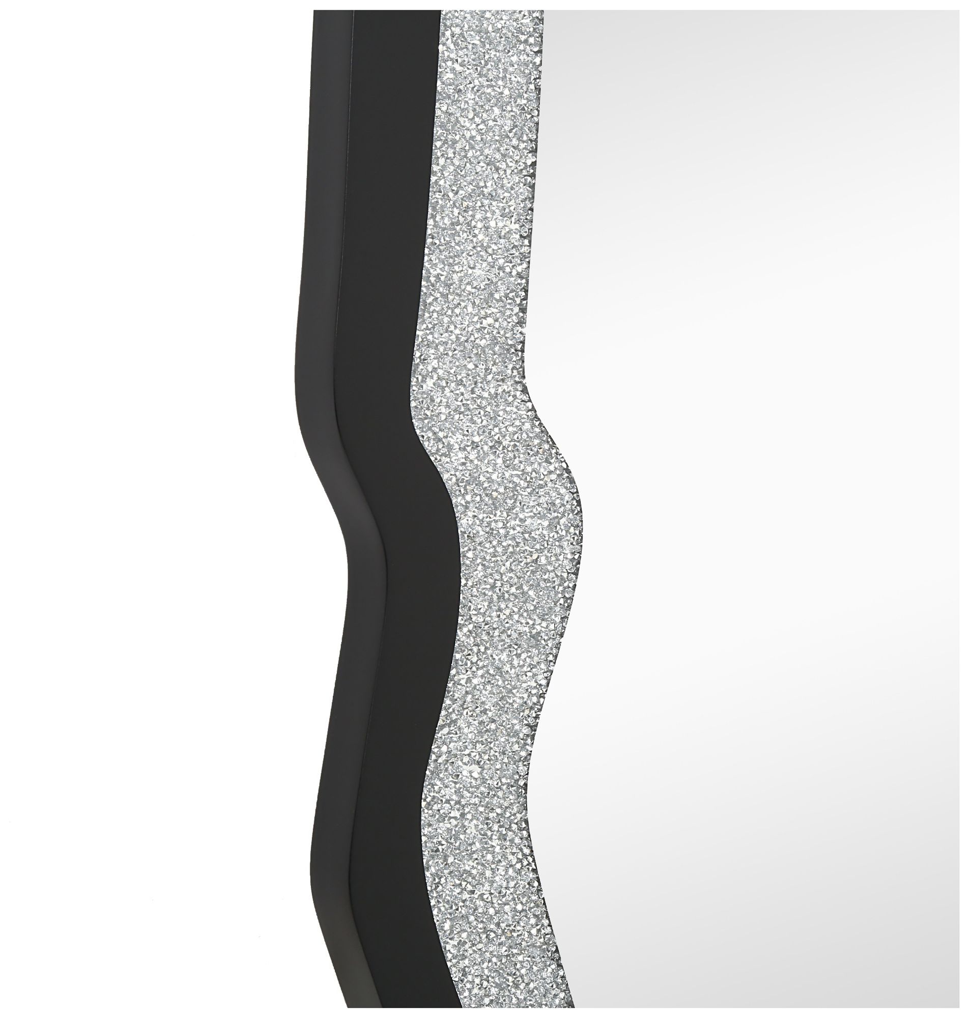 Image 5 Edgelux 31.9" x 47.2" Black Silver Diamond Decorative Irregular Wall Mirror more views