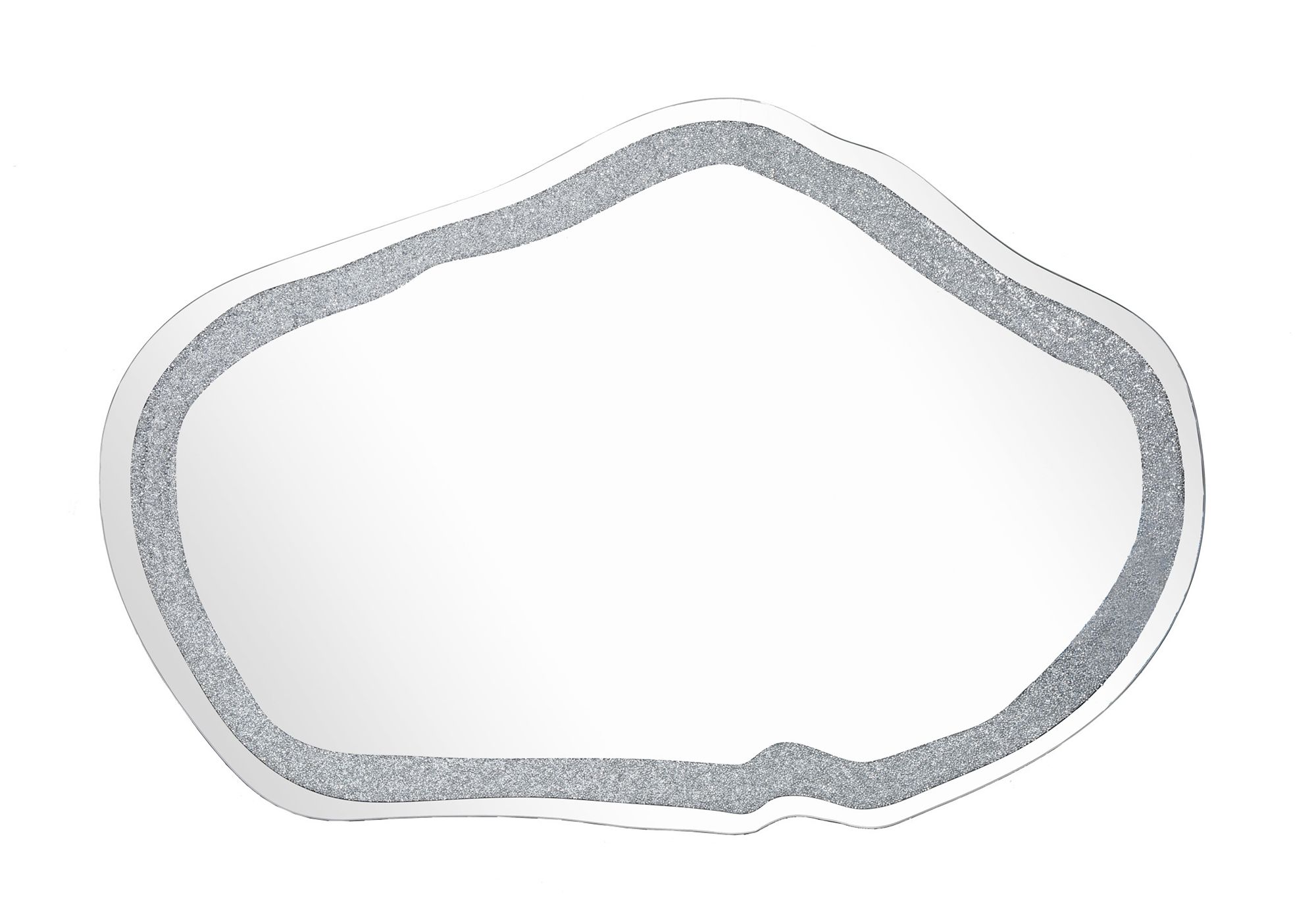 Image 3 Edgelux 31.9" x 47.2" Silver Diamond Decorative Irregular Wall Mirror more views