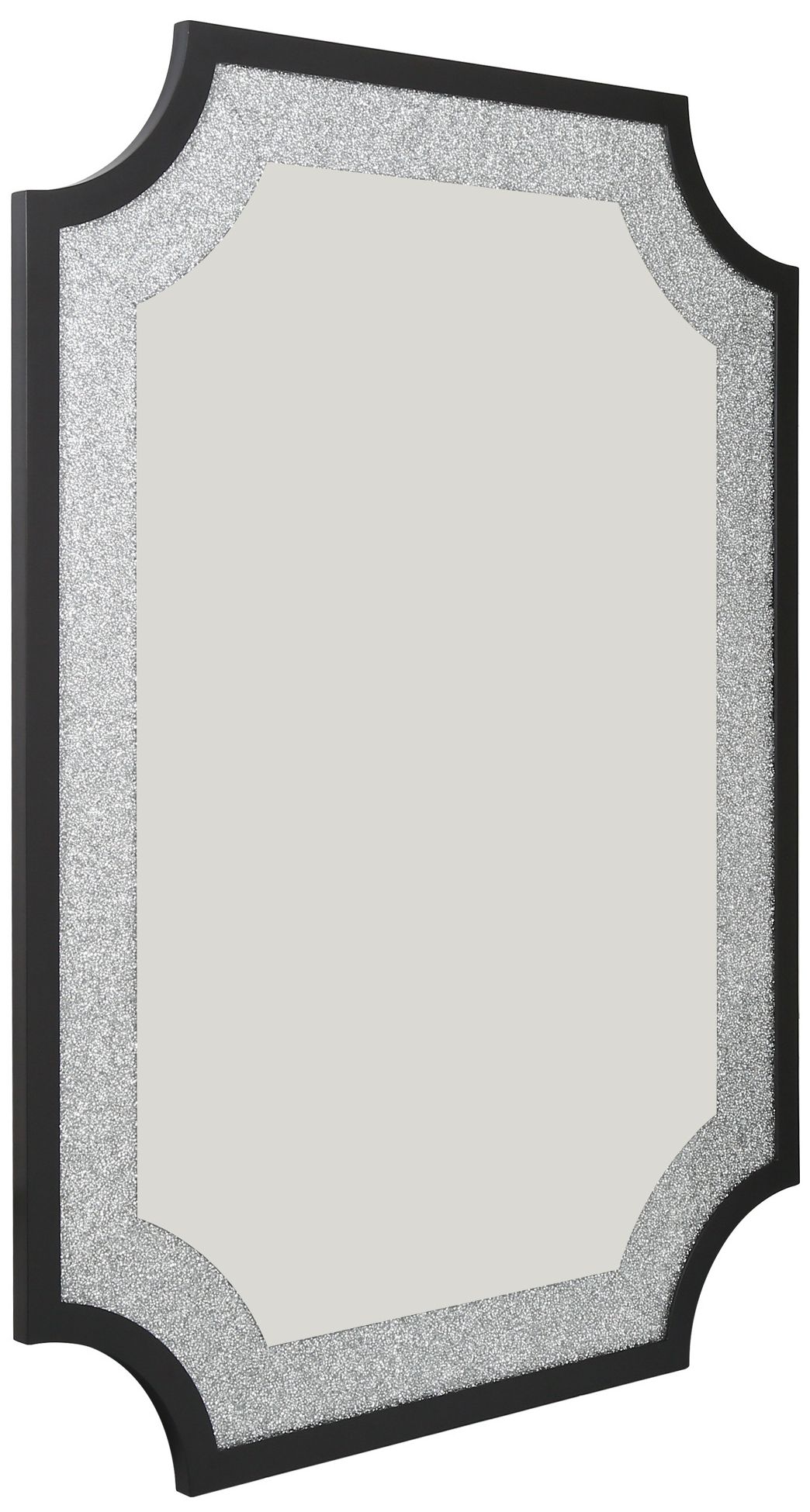 Image 2 Edgelux 34" x 47" Black Silver Diamond Decorative Accent Wall Mir more views