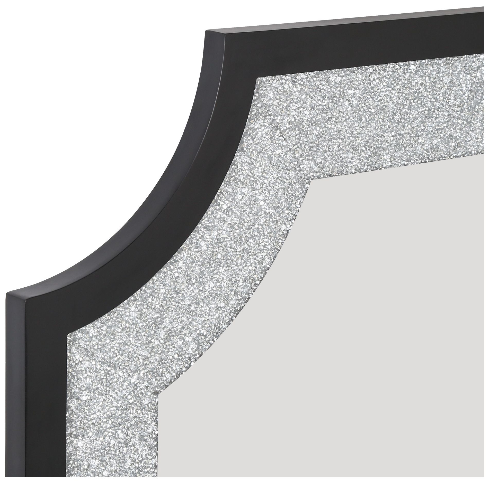 Image 5 Edgelux 34" x 47" Black Silver Diamond Decorative Accent Wall Mir more views