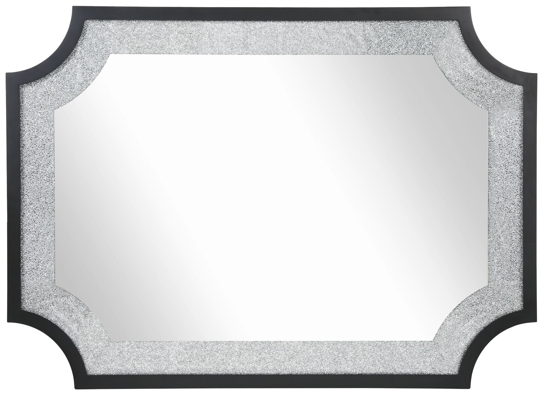 Image 6 Edgelux 34" x 47" Black Silver Diamond Decorative Accent Wall Mir more views
