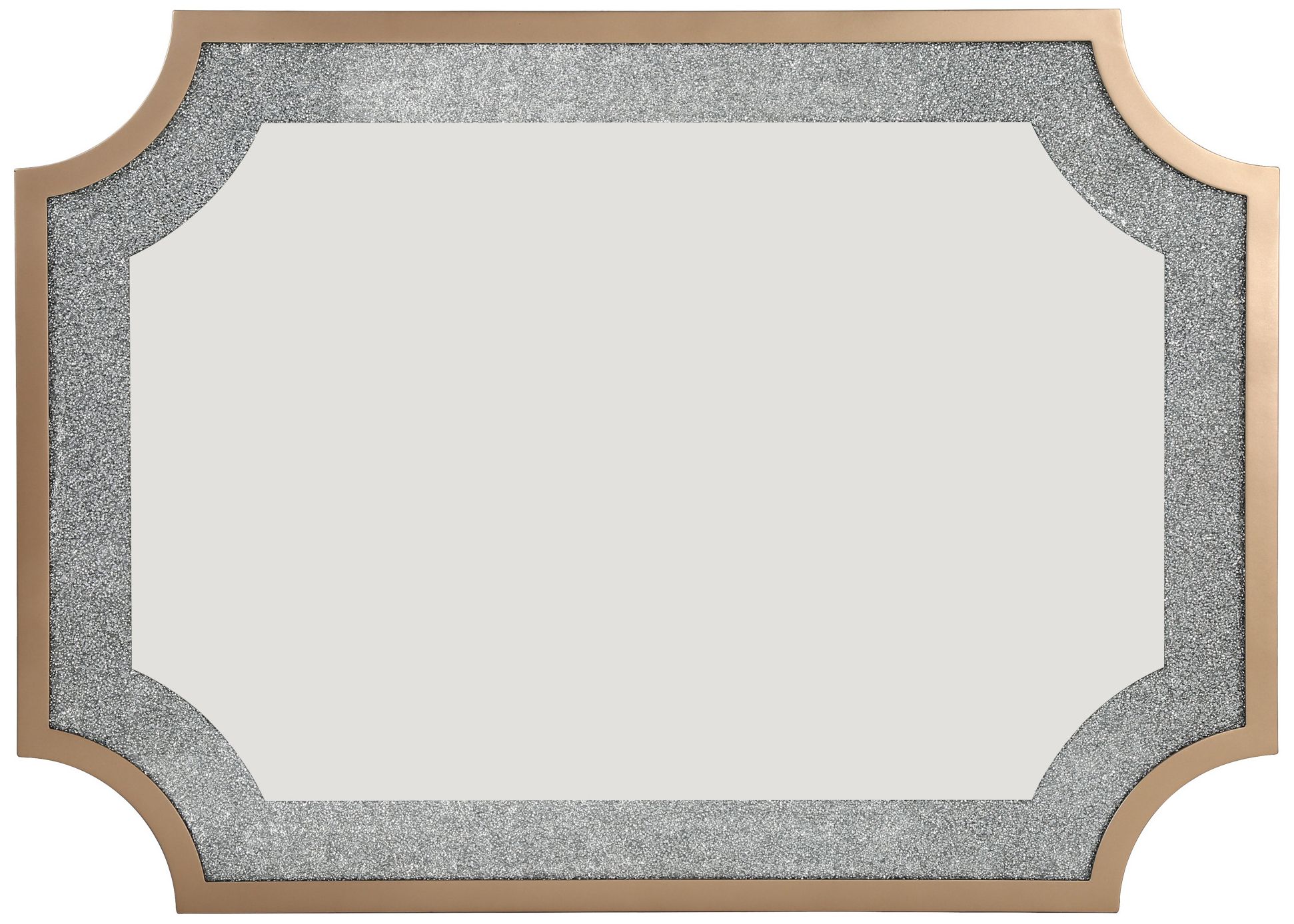 Image 7 Edgelux 34" x 47" Gold Silver Diamond Decorative Accent Wall Mirr more views