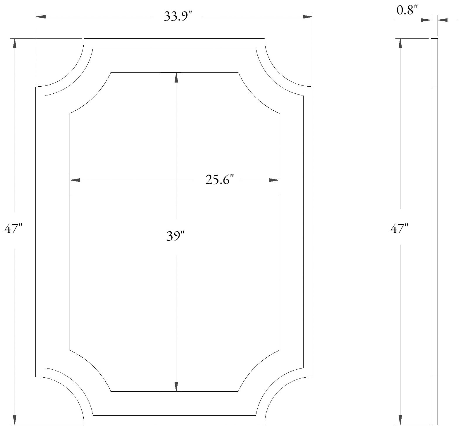 Image 3 Edgelux 34" x 47" Black Silver Diamond Decorative Accent Wall Mirror more views