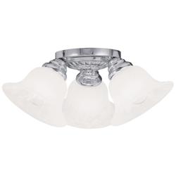 Edgemont 14.75-in W Chrome Alabaster Glass Semi-Flush Mount Light