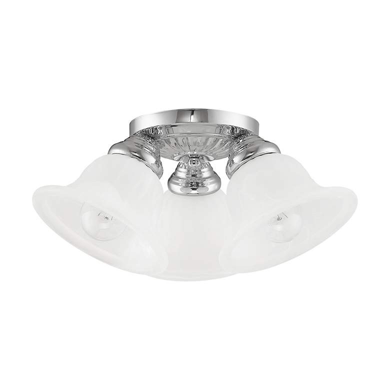 Image 6 Edgemont 14.75-in W Chrome Alabaster Glass Semi-Flush Mount Light more views