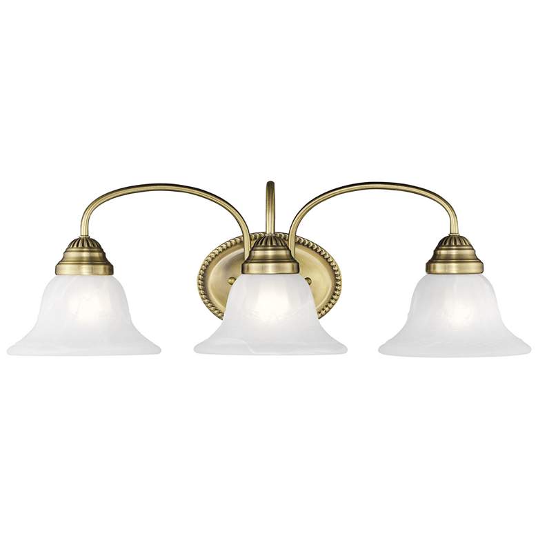 Image 1 Edgemont 23 1/2" Wide Antique Brass 3-Light Bath Light