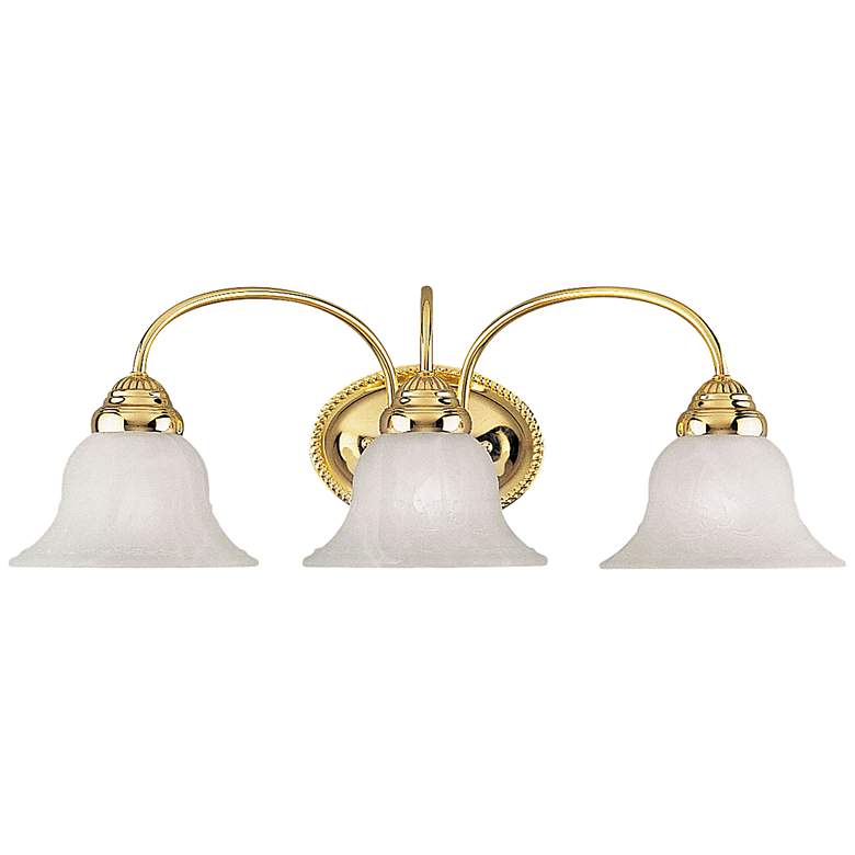 Image 2 Edgemont 23 1/2 inch Wide Polished Brass 3-Light Bath Light