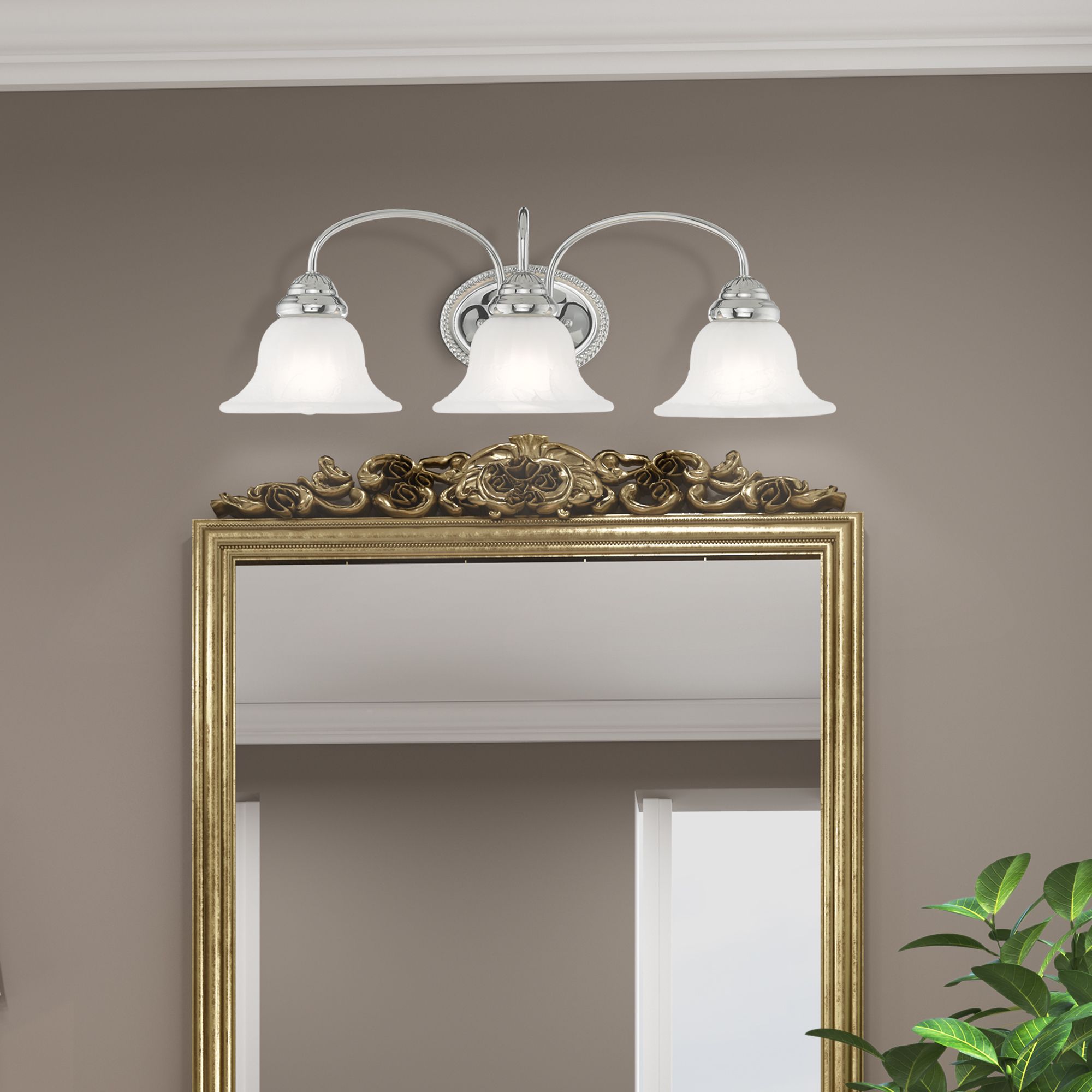 Edgemont 23 1/2" Wide Polished Chrome 3-Light Bath Light in scene