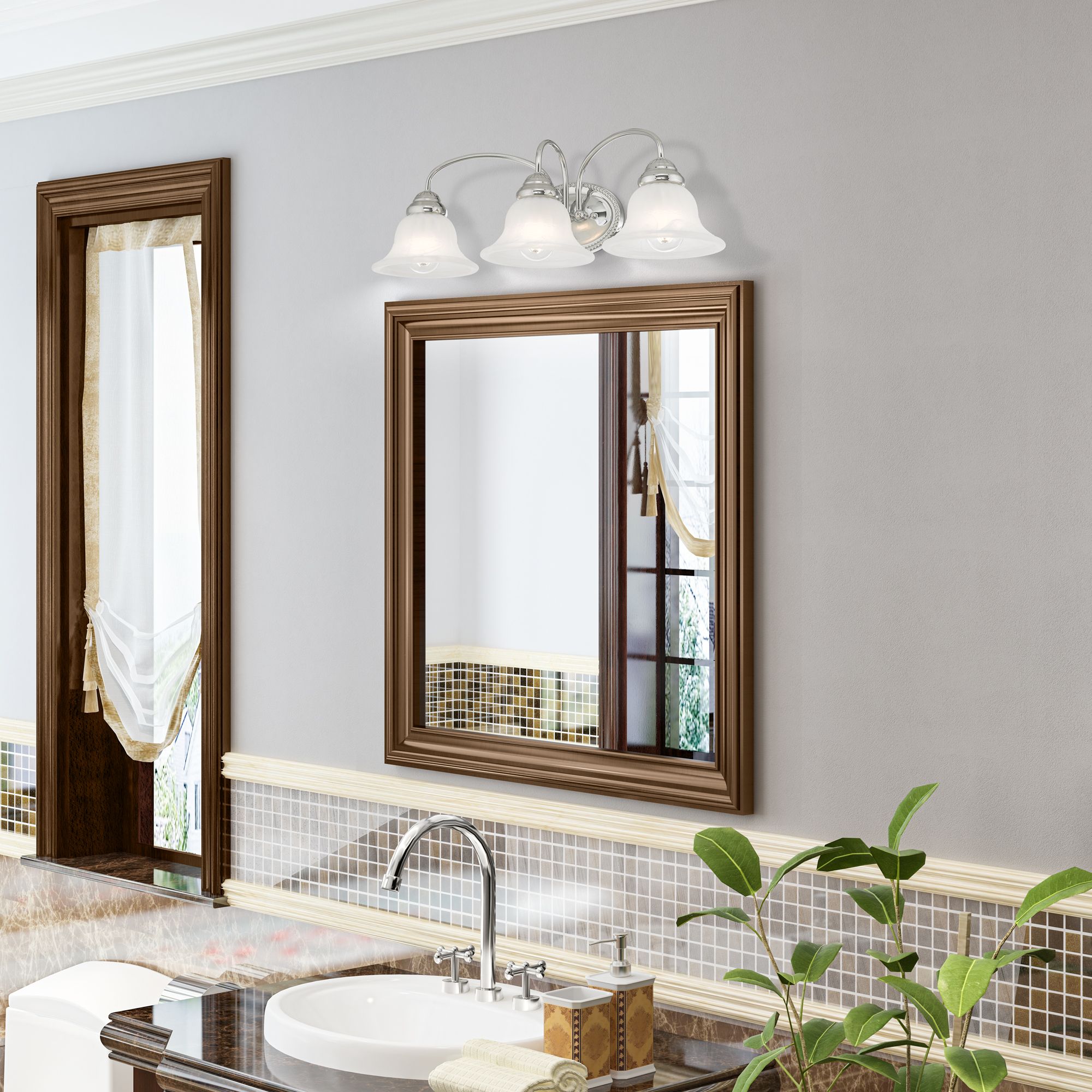 Edgemont 23 1/2" Wide Polished Chrome 3-Light Bath Light in scene