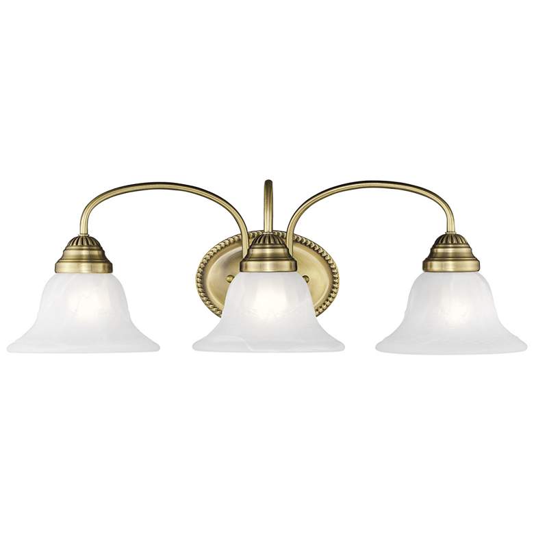 Image 1 Edgemont 3-Light 8-in Antique Brass Bell Vanity Light