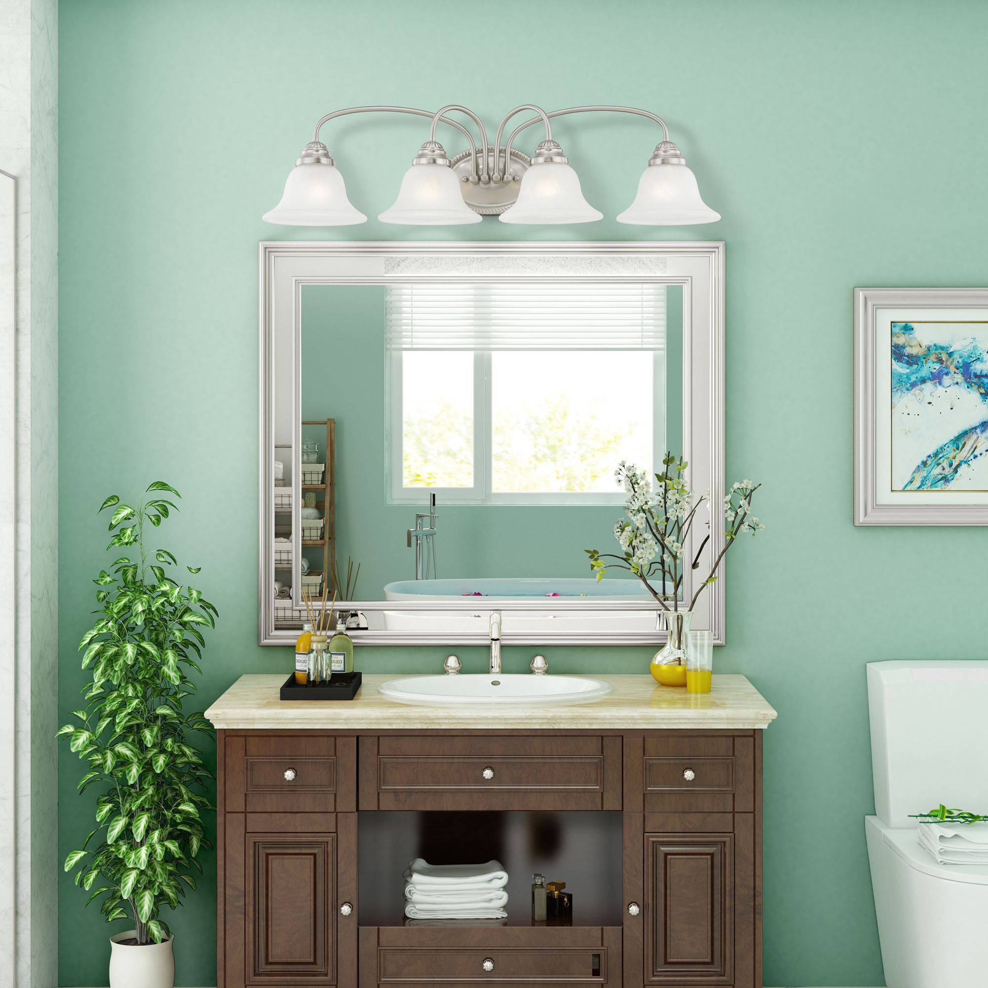 Edgemont 4-Light Brushed Nickel Bell Vanity Light