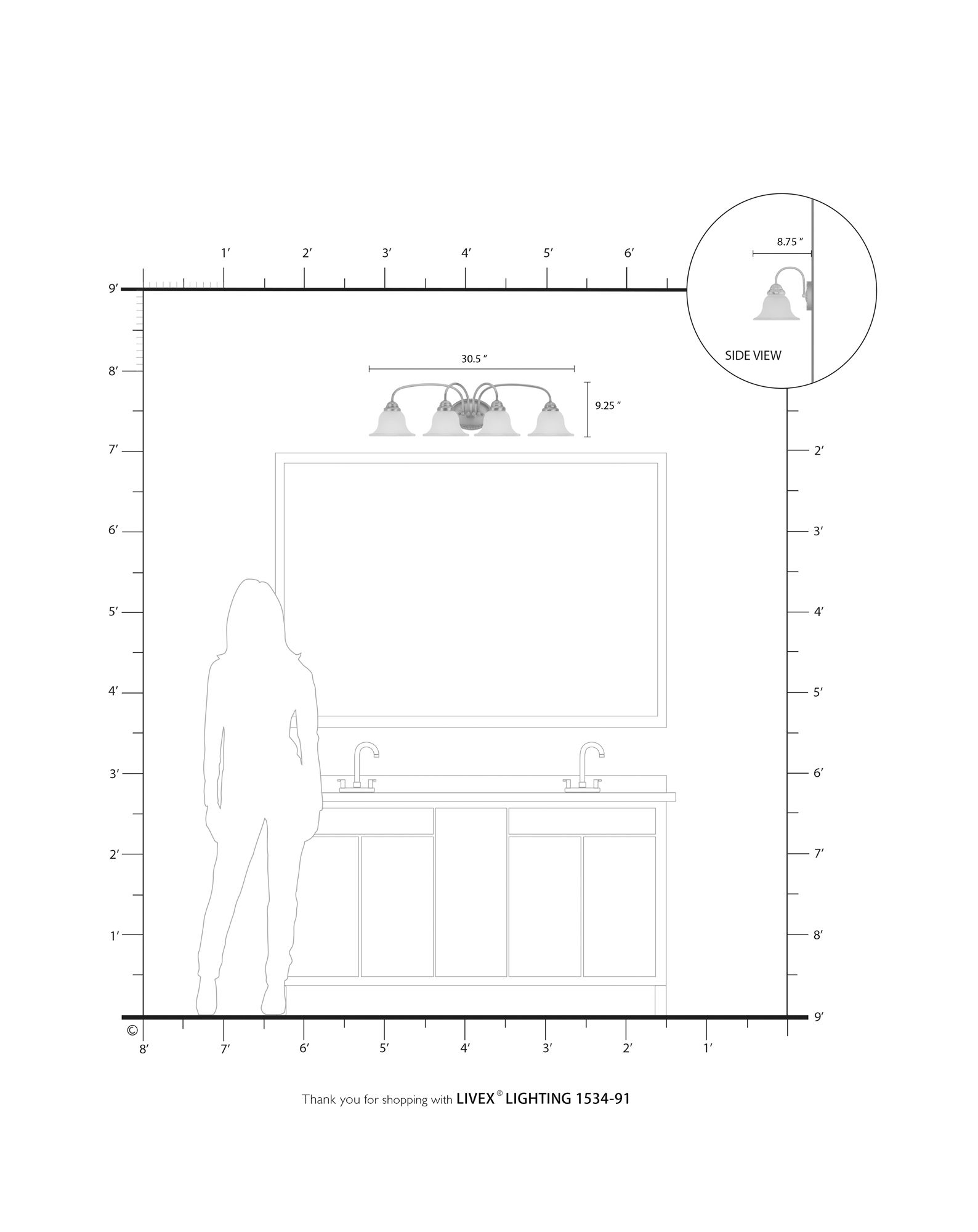 Edgemont 4-Light Brushed Nickel Bell Vanity Light
