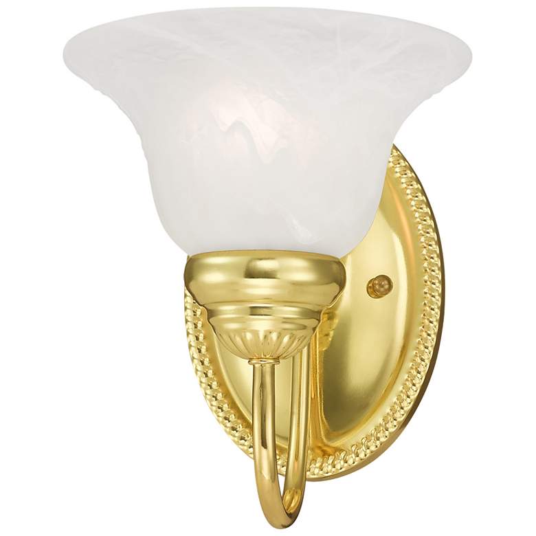 Image 1 Edgemont 7-in W 1-Light Polished Brass Arm Wall Sconce