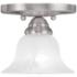 Edgemont 7-in W Brushed Nickel Alabaster Glass Semi-Flush Mount Light