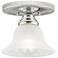 Edgemont 7-in W Chrome Alabaster Glass Semi-Flush Mount Light