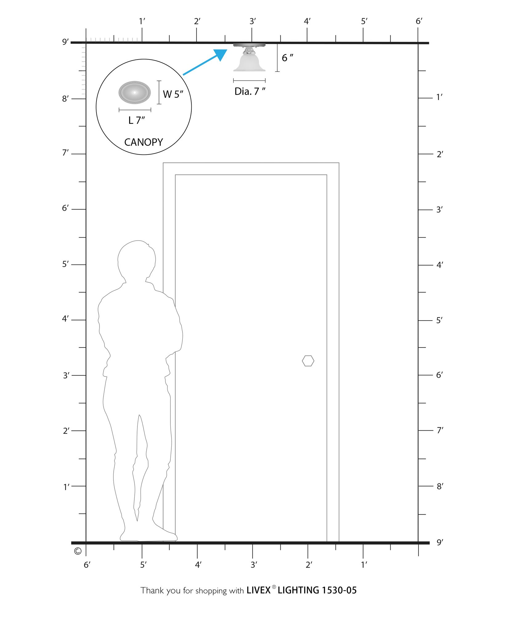Edgemont 7-in W Chrome Alabaster Glass Semi-Flush Mount Light