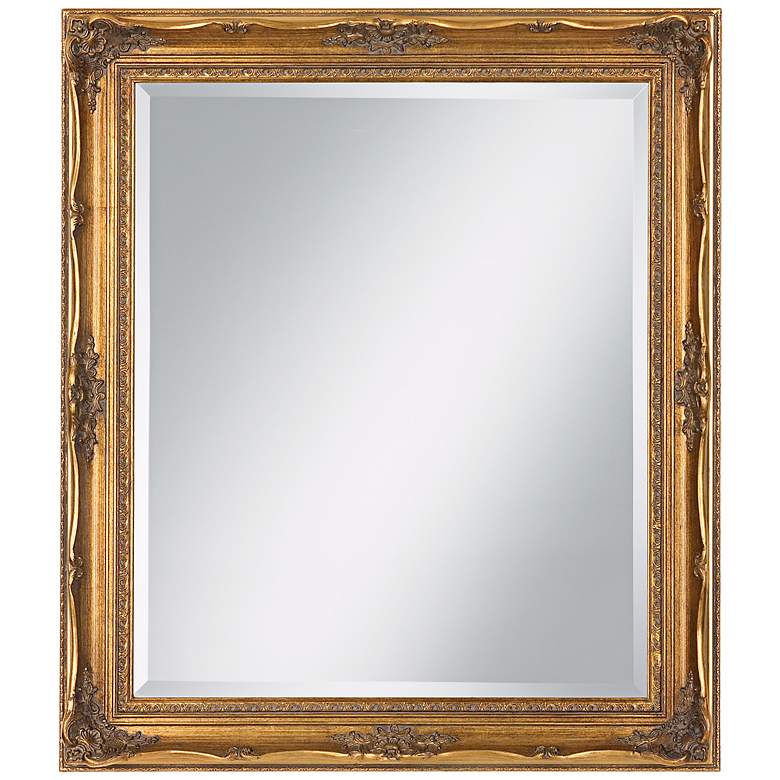 Image 1 Edgemont Antique Gold Finish 31 1/2" High Wall Mirror