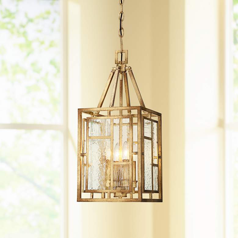 Image 1 Edgemont Park 10"W 4-Light Pandora Gold Leaf Mini Pendant