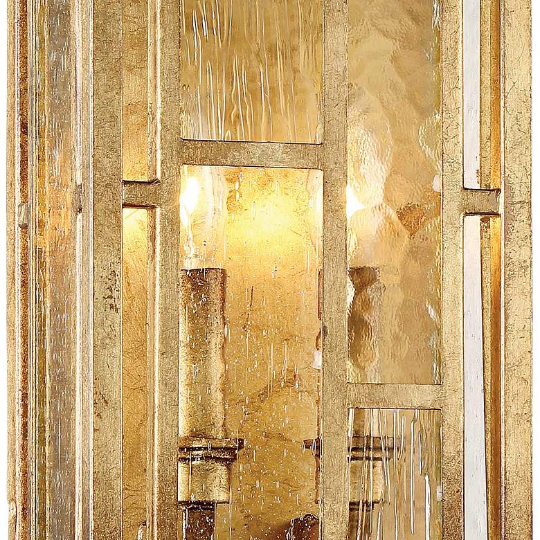 Image 2 Edgemont Park 14" High Pandora Gold Leaf 2-Light Wall Sconce more views
