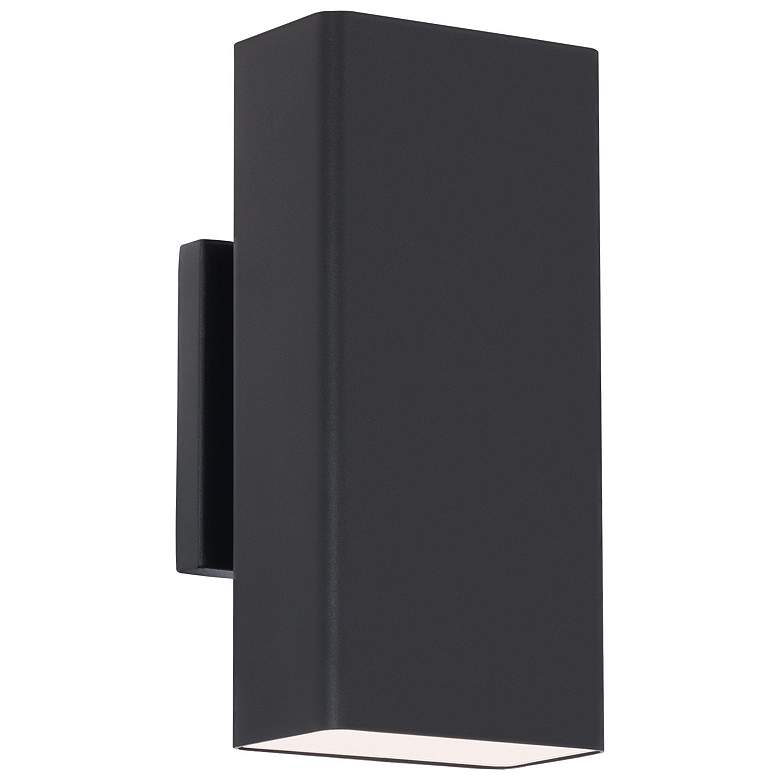 Image 2 Edgey 10"H x 2.75"W 2-Light Outdoor Wall Light in Black