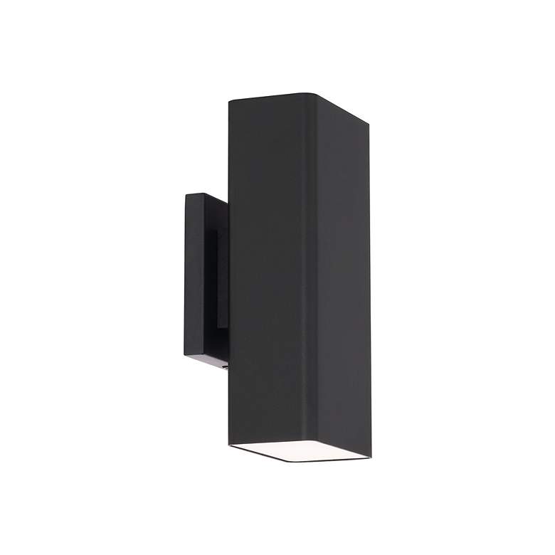 Image 3 Edgey 10"H x 2.75"W 2-Light Outdoor Wall Light in Black more views
