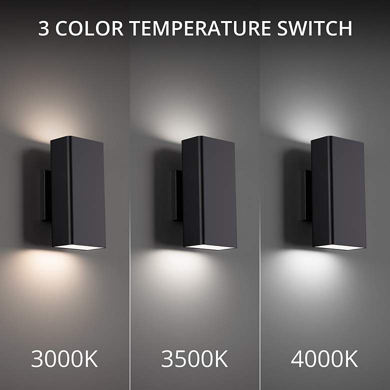 Image 4 Edgey 10"H x 2.75"W 2-Light Outdoor Wall Light in Black more views