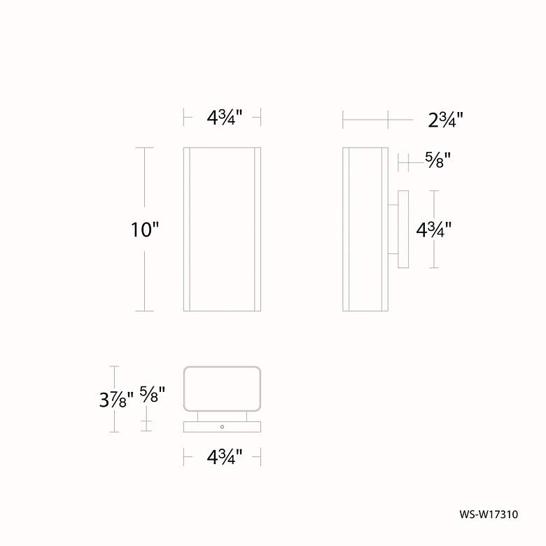 Image 5 Edgey 10"H x 2.75"W 2-Light Outdoor Wall Light in Black more views