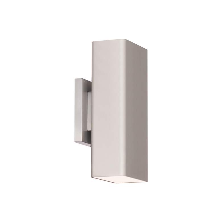Image 3 Edgey 10"H x 2.75"W 2-Light Outdoor Wall Light in Brushed Aluminu more views