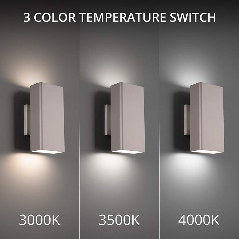 Image 4 Edgey 10"H x 2.75"W 2-Light Outdoor Wall Light in Brushed Aluminu more views