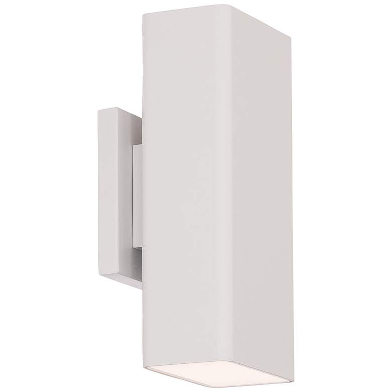 Image 1 Edgey 10"H x 2.75"W 2-Light Outdoor Wall Light in White
