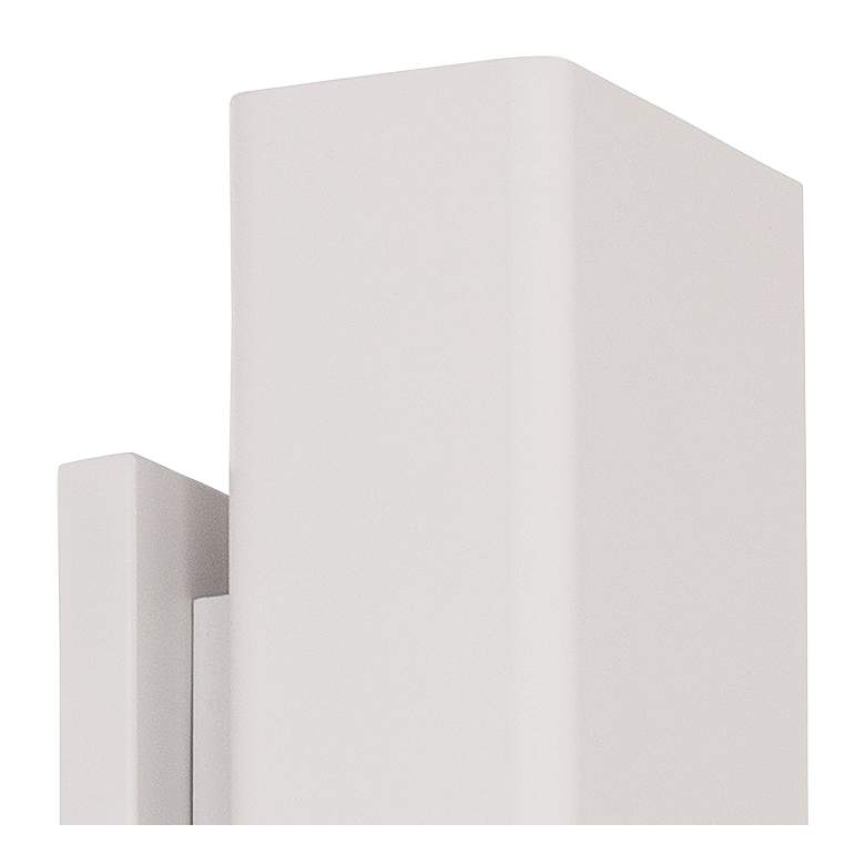 Image 2 Edgey 10"H x 2.75"W 2-Light Outdoor Wall Light in White more views