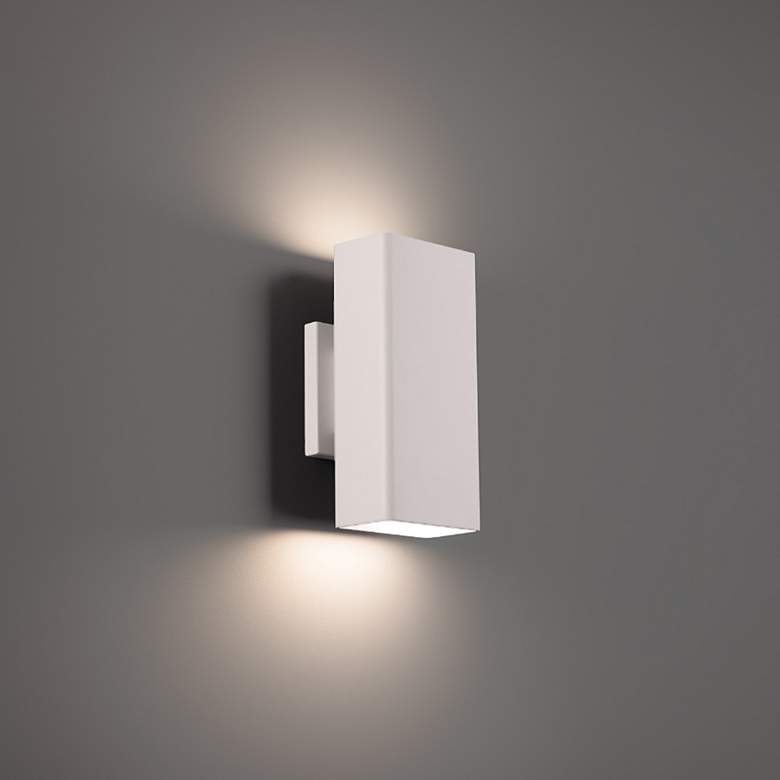 Image 3 Edgey 10"H x 2.75"W 2-Light Outdoor Wall Light in White more views