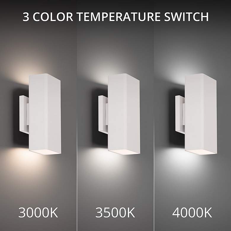 Image 4 Edgey 10"H x 2.75"W 2-Light Outdoor Wall Light in White more views