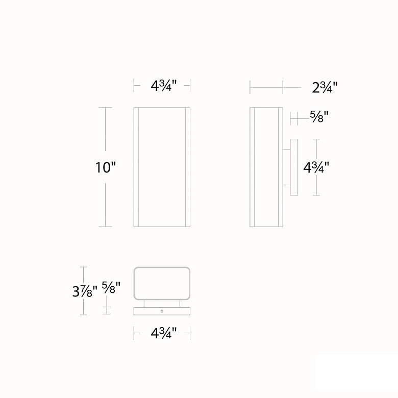 Image 5 Edgey 10"H x 2.75"W 2-Light Outdoor Wall Light in White more views